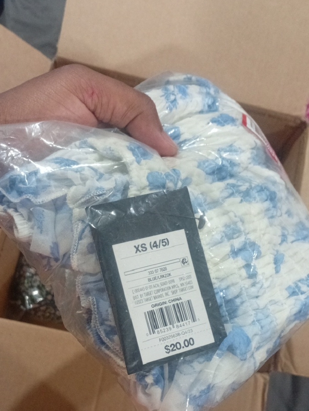 Blue Floral Smocked Top - XS (4/5)